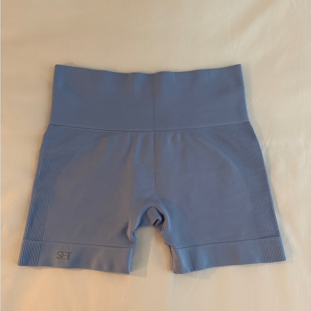 Women's Blue High-Waisted Shorts